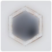 Espejo de pared decorativo Sudut Eight Blanco (envejecido) de 50x5cm. Rococó
