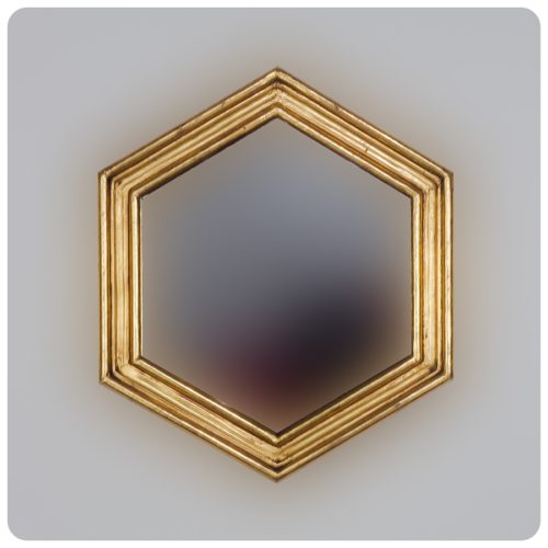 Espejo de pared decorativo Sudut Eight Oro (envejecido) de 50x50cm. Rococó
