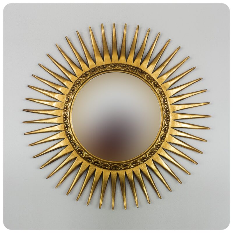 Espejo de pared decorativo Jari Taji Teak Oro (envejecido) de 117x117cm. Rococó