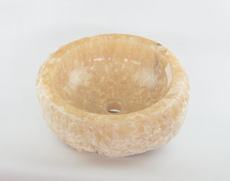 Lavabo redondo de piedra de Ónyx (imagen real) 40x40cm piezas únicas | mirococo.com