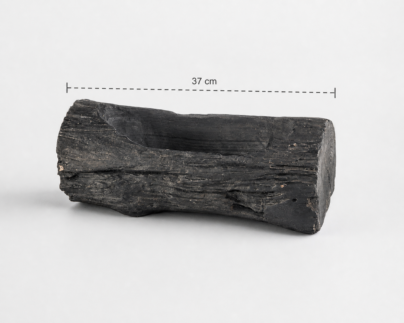Bol de teca acabado negro Bol de madera acabado carbón de 37x15x14