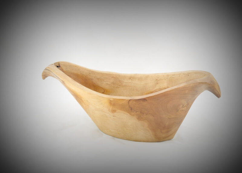 Pieza decorativa tradicional de madera de teca de 40x16x4