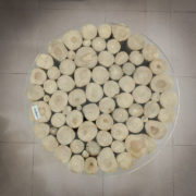 Mesa café de troncos de teca naturales de 60cm (LIQUIDACIÓN)