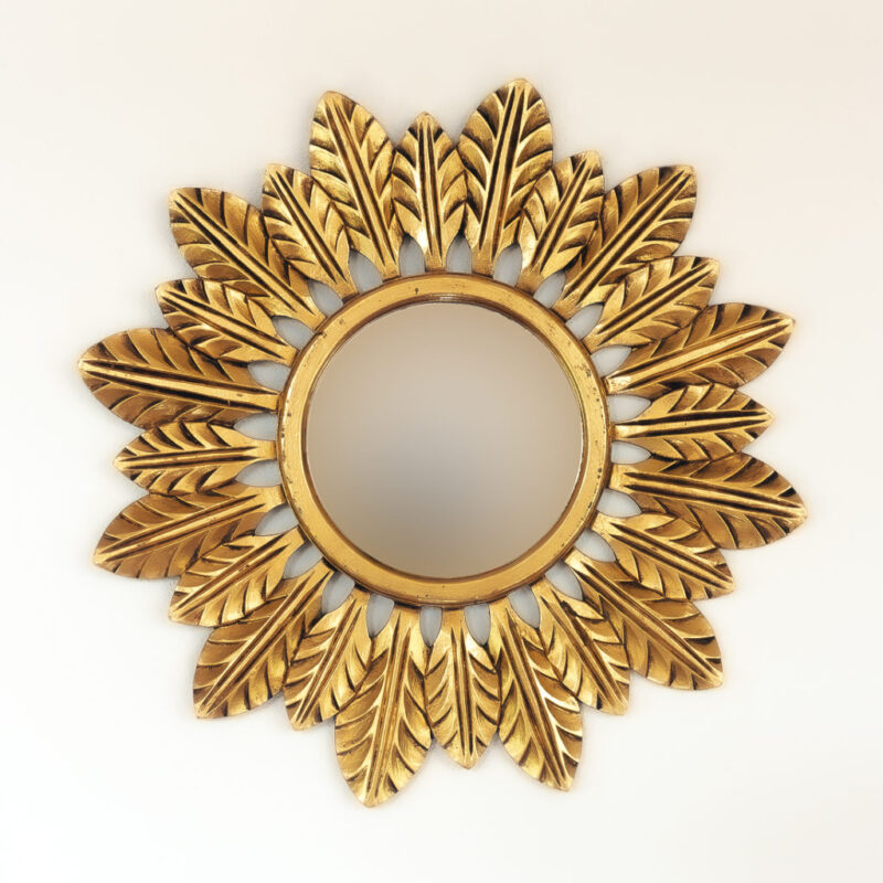 Espejo decorativo redondo Catalina de 80x80cm en Oro (envejecido)