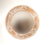 Espejo decorativo Round Parlo de 100x100cm en Blanco decapado