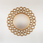 Espejo decorativo de madera Round Gold Ring de 80x80cm en Oro (envejecido)