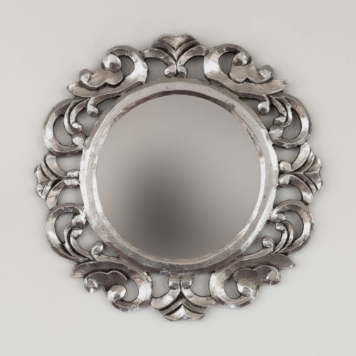 Espejo decorativo redondo pan de plata