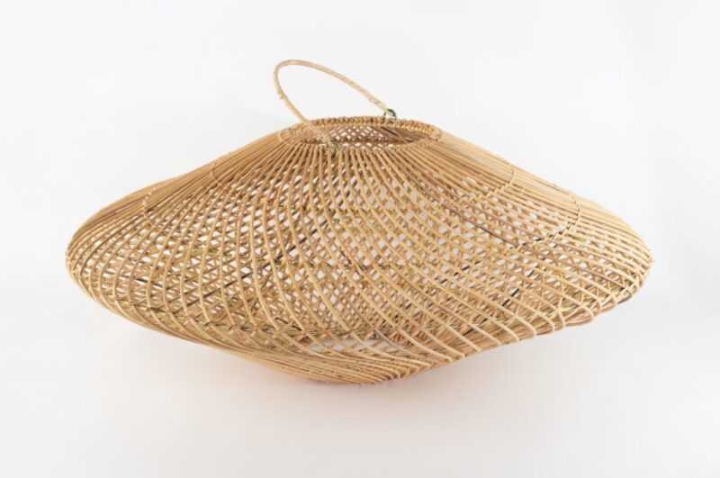 Pantalla de lámpara de ratán natural Ufo de 60x18cm