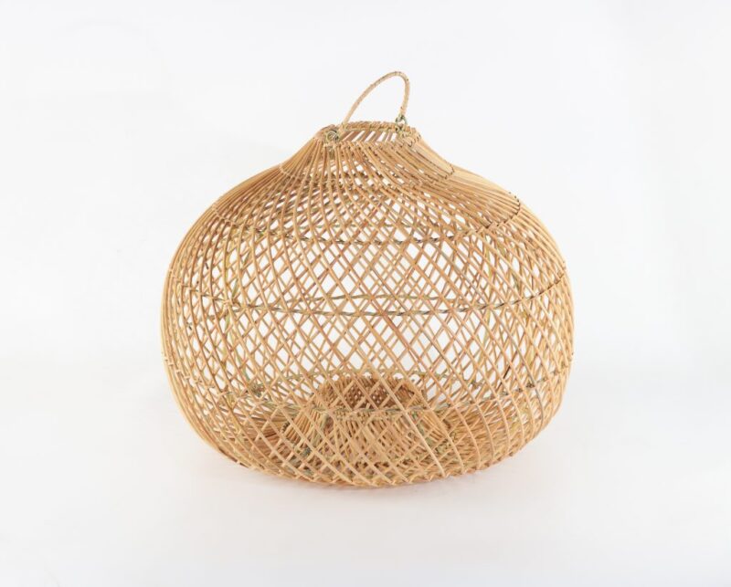 Pantalla de lámpara de ratán natural Abalak de 42x34cm