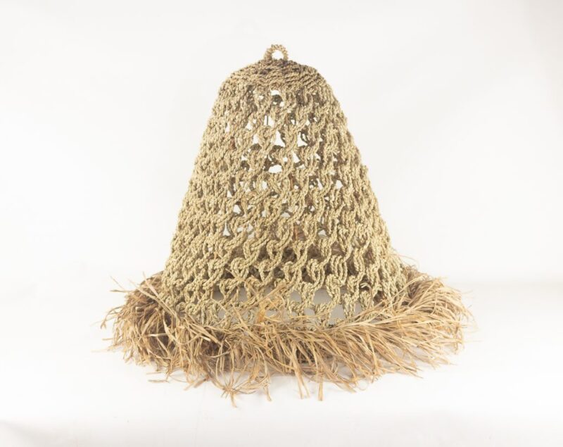 Pantalla de lámpara de techo de Rafia-Seagrass natural de 60x60cm