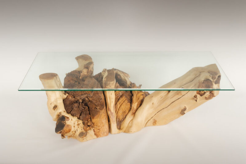 Mesa de Olivo de tronco natural de 37x60x112 | MiRococo.com