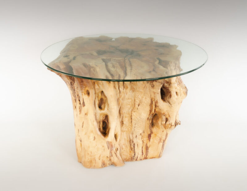 Mesa de Olivo de tronco natural de 59x75x82 | MiRococo.com