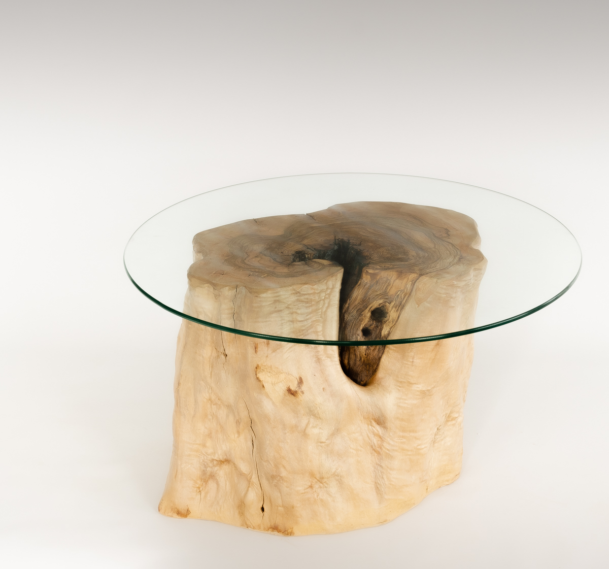 Mesa de Olivo de tronco natural de 37x38x50 | MiRococo.com