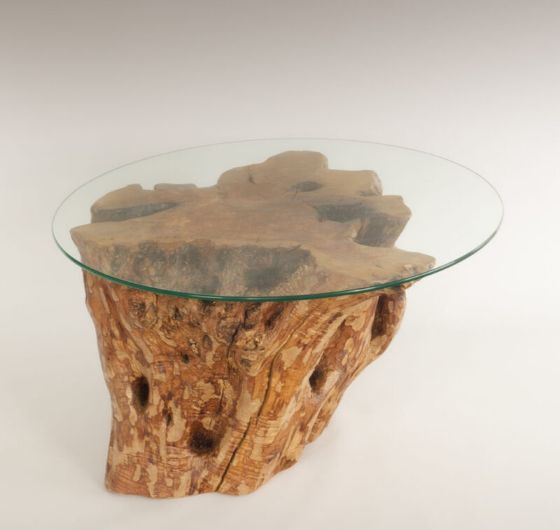 Mesa de Olivo de tronco natural de 55x40x60 | MiRococo.com