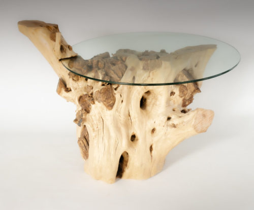 Mesa de Olivo de tronco natural de 50-75x45x100 | MiRococo.com