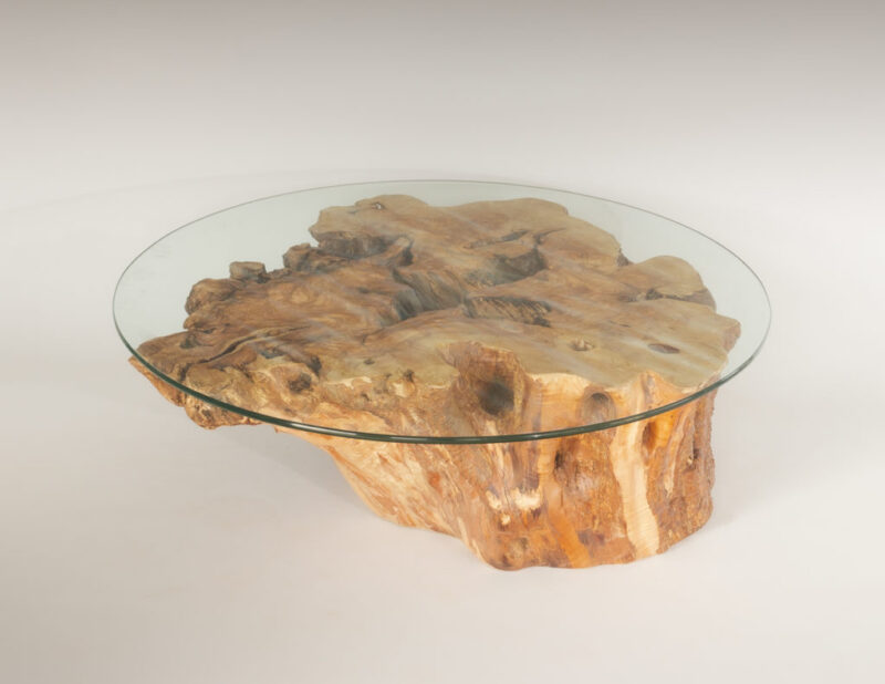Mesa de Olivo de tronco natural de 31x74x80 | MiRococo.com