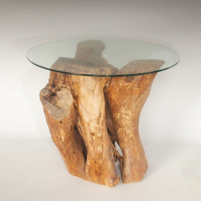 Mesa de Olivo de tronco natural de 77x62x66 | MiRococo.com