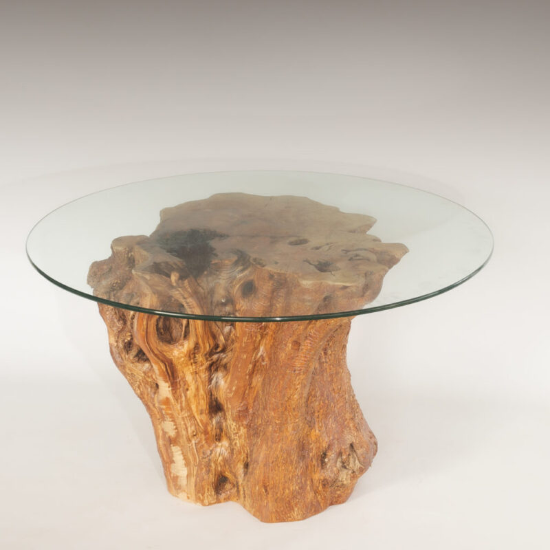 Mesa de Olivo de tronco natural de 57x67x67 | MiRococo.com