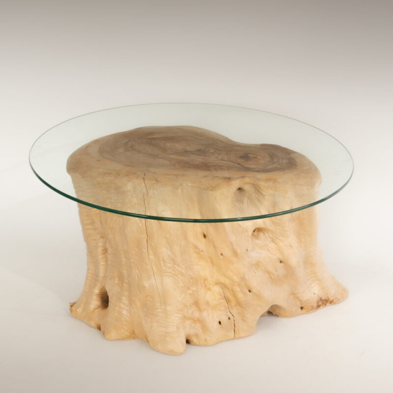 Mesa de Olivo de tronco natural de 37x36x55 | MiRococo.com