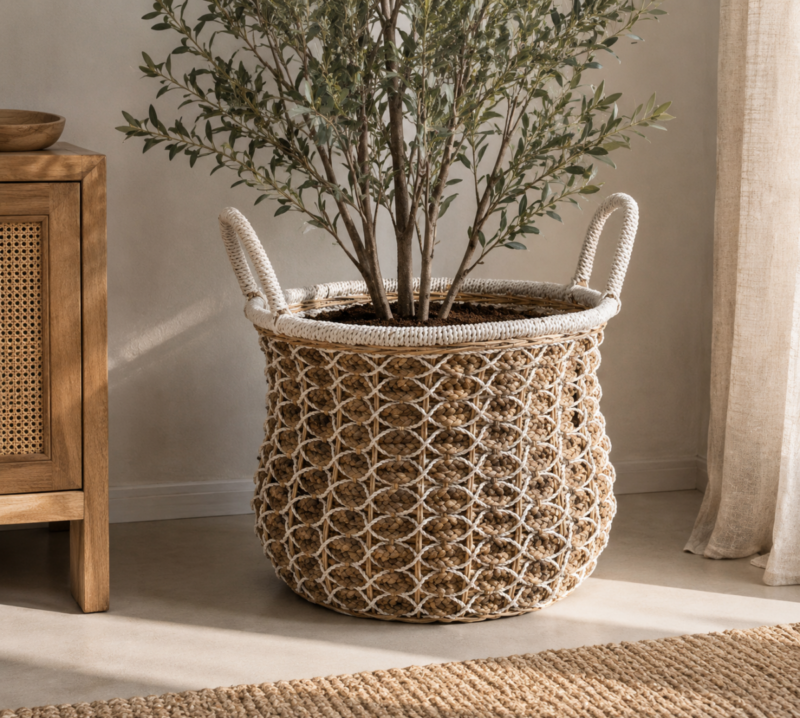 Cesto jumbo blanco-natural 56x50cm (grande)
