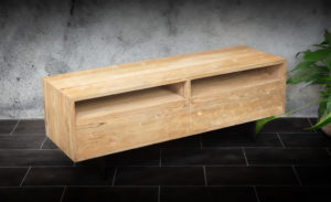 Mueble TV de madera de teca maciza sostenible
