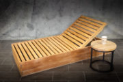 Tumbona de madera de teca reclinable de 90x180cm