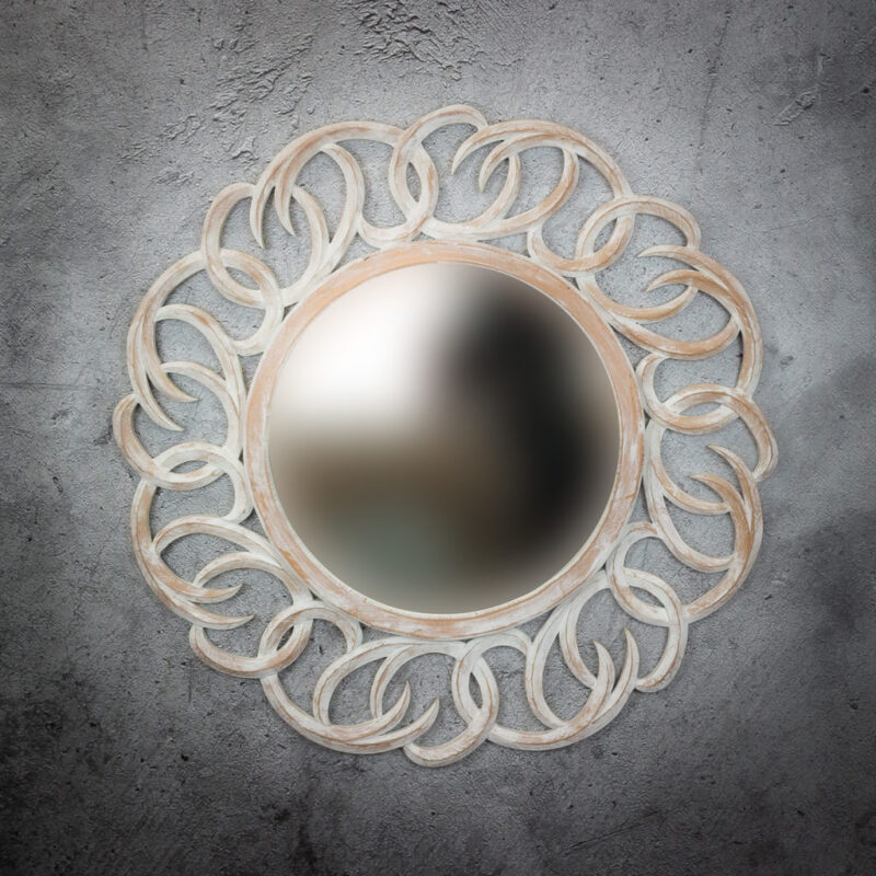 Espejo de pared decorativo Tulasi Circle de 100cm AWS de 100x100cm. Rococó