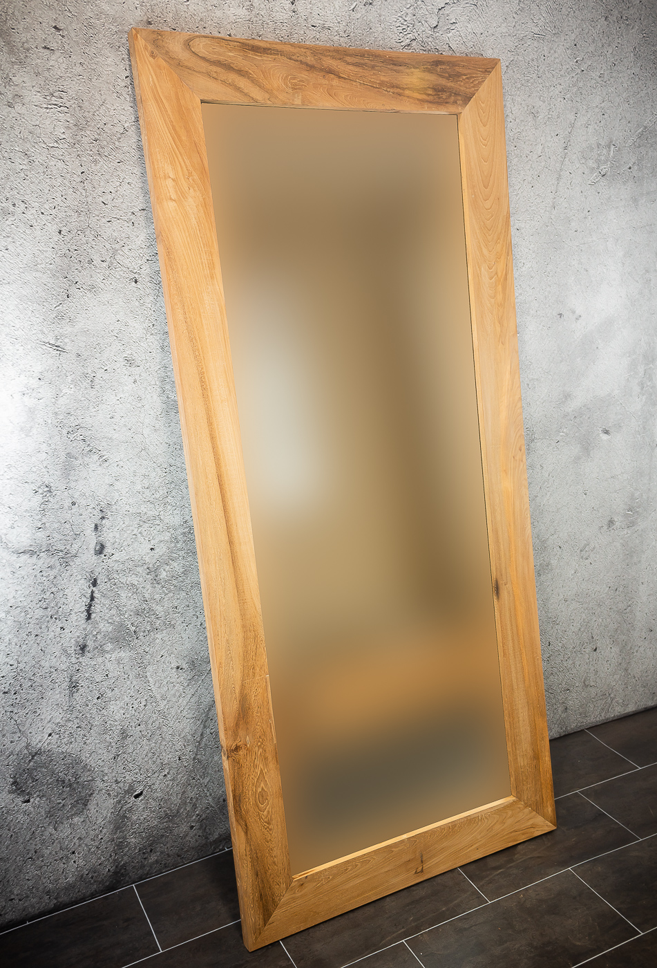 Espejo de madera de teca reciclada Smooth Line de 200x90cm. Rococó