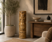 Figura tótem de madera tallada de 100cm