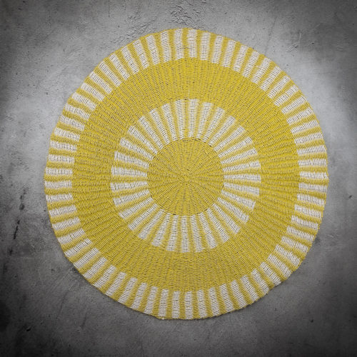 Alfombra de 150cms círculos amarillos