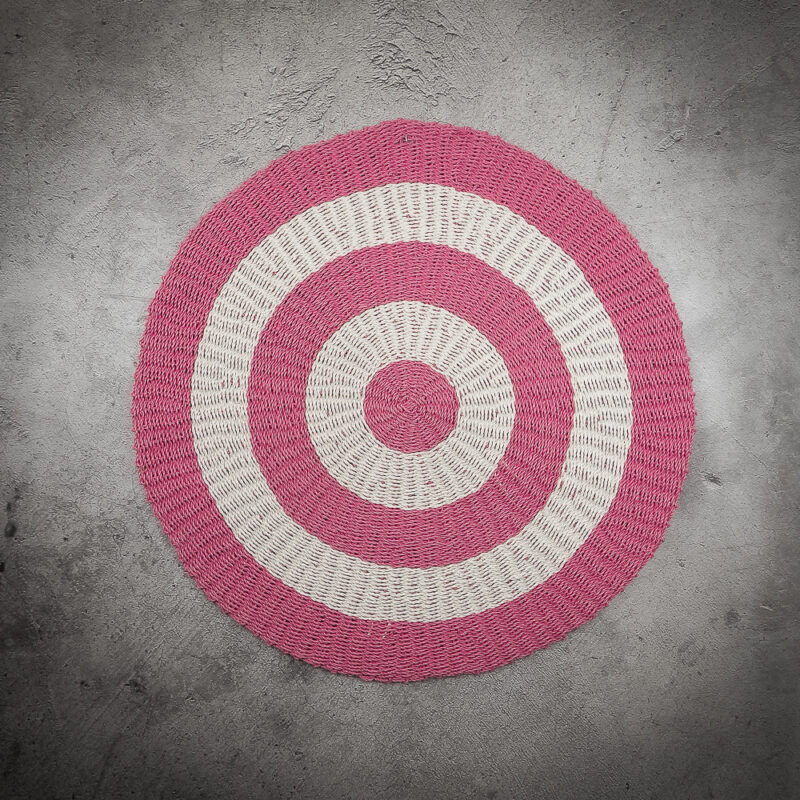 Alfombra redonda rosa