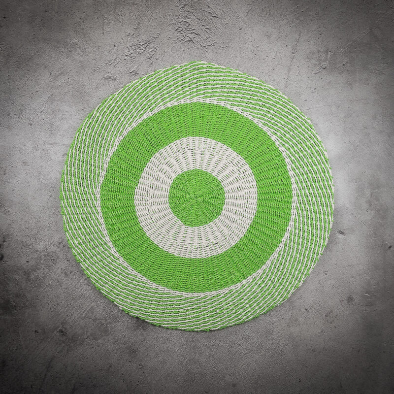 Alfombra redonda verde circulos