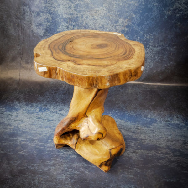 Mesa auxilliar rústica de madera de Palo de Rosa “Tea table” de 62x58x83cm