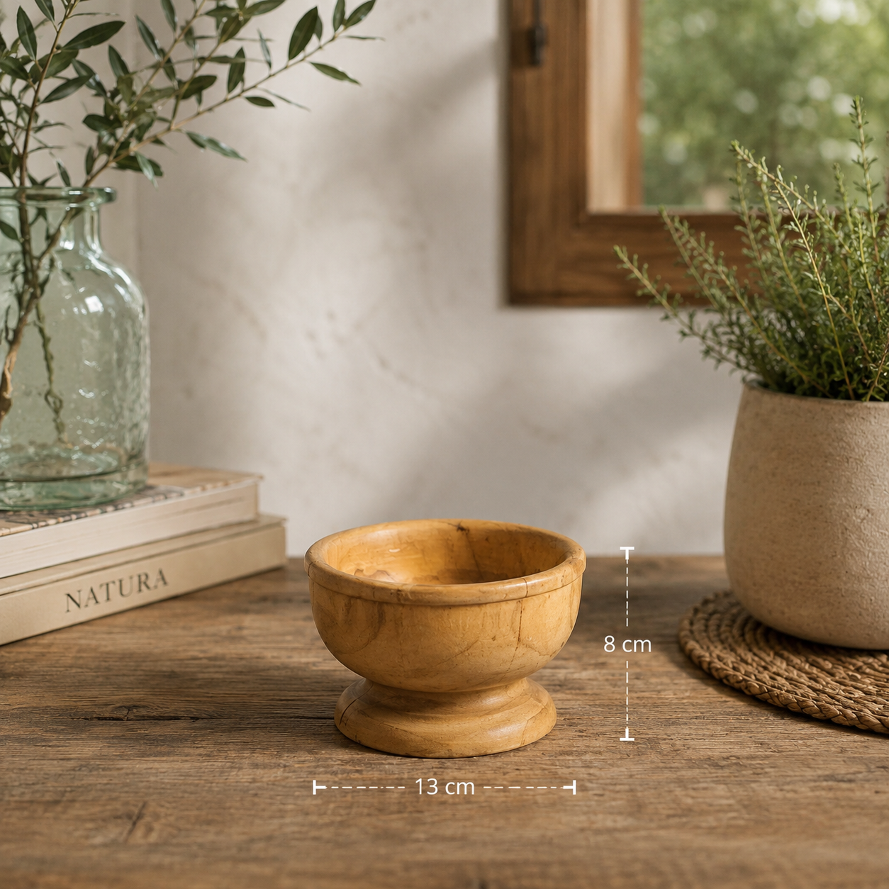 taza de teca Taza decorativa de madera de Teca de 13x8cm