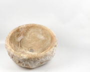 Lavabo de piedra ónyx redondo "café". Medida 45cm de diametro