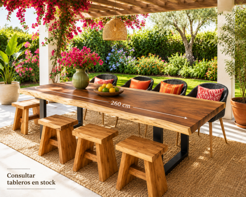 Mesas comedor de madera maciza de Suar de UNA PIEZA de 2,60m. Desde...