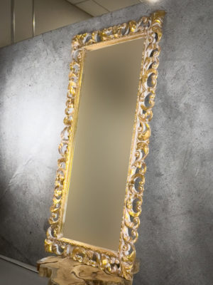 Espejo de pared decorativo Tommy Temple en Pan de oro de 170x80cm