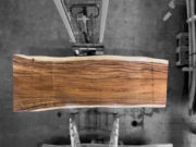 (Imagen real) Mesa de madera de suar de 308x98-104-113 y 7.5 de grosor
