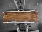 (Imagen real) Mesa de madera de suar de 321x87-100-110 y 7.5 de grosor