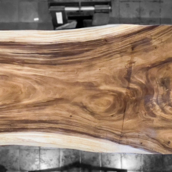 (Imagen real) Mesa de madera de suar de 234x108-118-126 y 6.5 de grosor