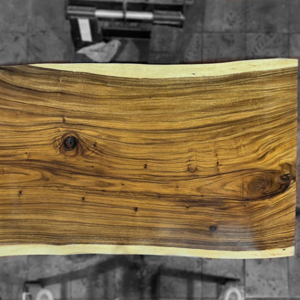 (Imagen real) Mesa de madera de suar de 181x100-98-102 y 7.5 de grosor