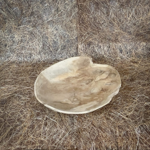 Bol de madera artesana de árbol de Teca, acabado natural (35-40cm)