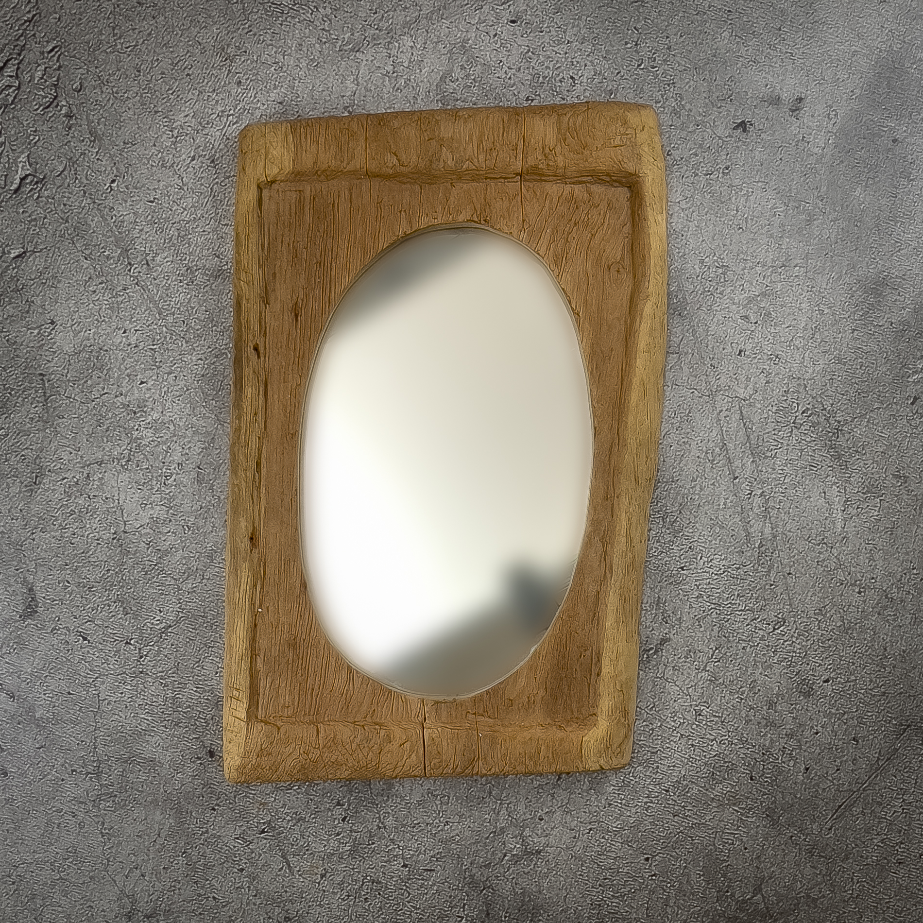 Espejo de madera de teca rústica antigua de 48x74x5cm