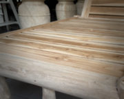 Tumbona de troncos de Teca con colchoneta, reclinación ajustable de 200x80x38cm