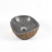 Lavabo pequeño de piedra de rio. Pica de baño (imagen real). De 28 x 26cm | Baños de piedra bonitos en mirococo.com