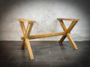 Patas de mesa "cruz" de madera con travesaño para DIY (70x70x120cm)