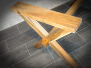 Patas de mesa "cruz" de madera con travesaño para DIY (70x70x120cm)