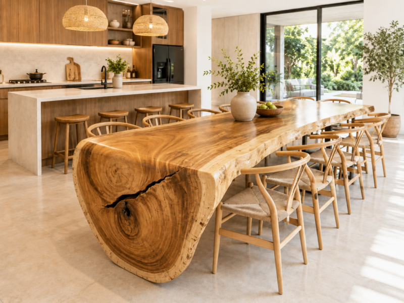 Mesas comedor o oficina con pata curva natural de UNA PIEZA de hasta 400cm. Desde...