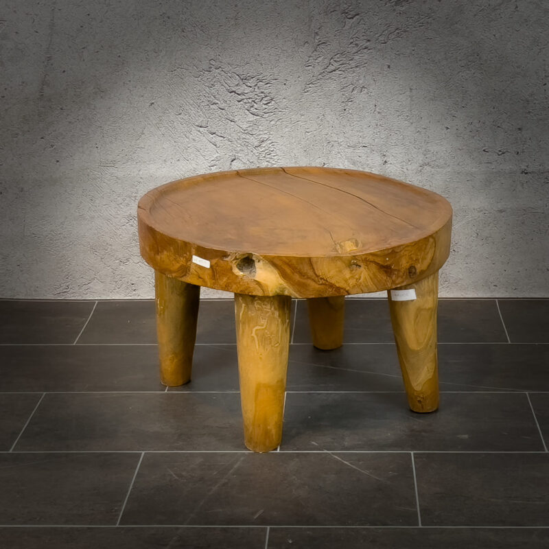 Mesita de madera de Teca redonda de 60 cm