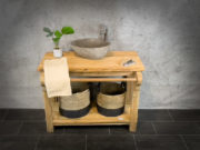 Mueble de baño de 100cm de madera de teca antigua